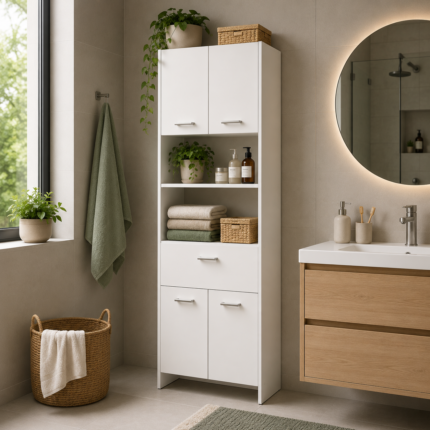 Armoire de Rangement "Coralie" 185cm Blanc