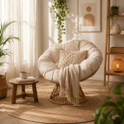 Fauteuil Papasan en Résine "Seyram" 96cm Naturel