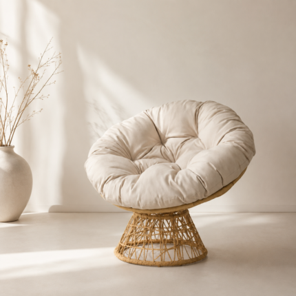 Fauteuil Papasan en Résine "Seyram" 96cm Naturel