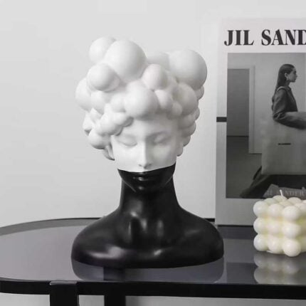 Sculpture Buste "Moda" 26cm Noir & Blanc