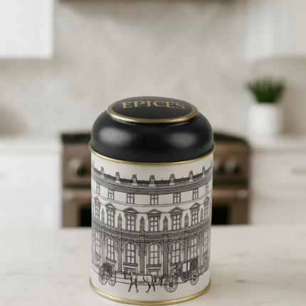 Boîte à Epices Effet Vieilli "Versailles" 12cm Noir