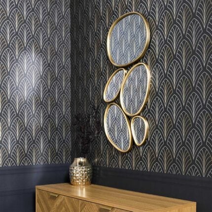 Lot de 5 Miroirs Organique "Marty" 85cm Doré