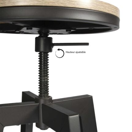 Table de Bar & 2 Tabourets "Aria" 93cm Gris