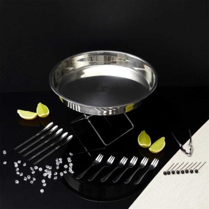 Plateau de Service Fruits de Mer "22 Accessoires" 40cm Argent