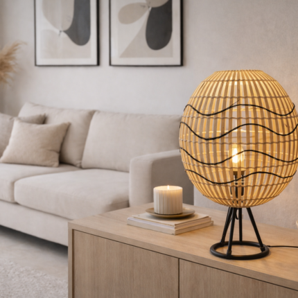 Lampe en Rotin "Soie" 60cm Naturel