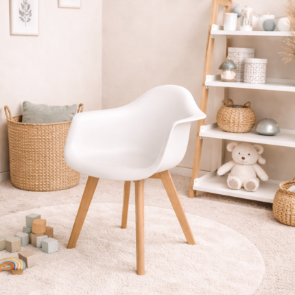 Chaises Scandinave Enfant "Coque" 42cm Blanc