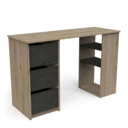 Bureau Bicolore "Tania" 115cm Chêne & Noir