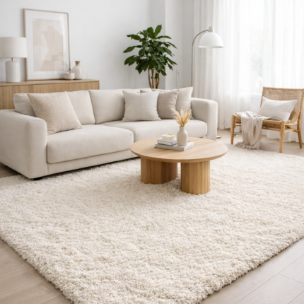 Tapis Shaggy Uni "Tango" 160x230cm Naturel