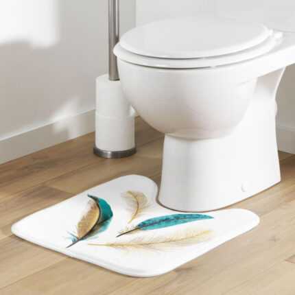 Tapis Contour WC "Plumiss" 45x45cm Blanc