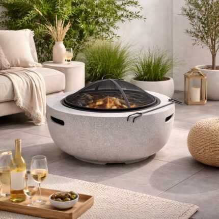 Brasero au Bois en Magnésie "Garden" 60cm Granite