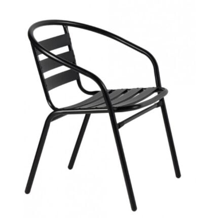 Fauteuil Empilable Métal "Etna" 73cm Noir