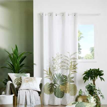 Rideau coton "Cambodge" 140x260cm Vert