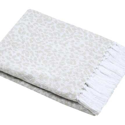 Plaid déco coton «Cambodge» 125x150cm Beige