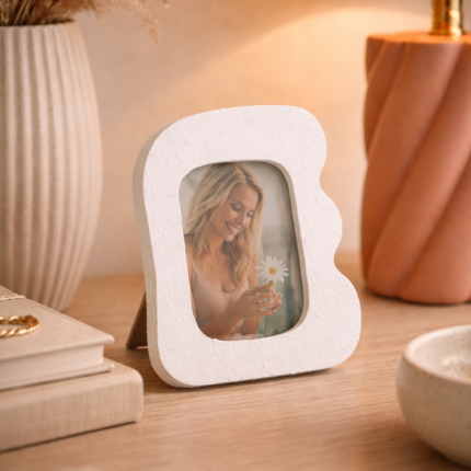 Cadre Photo Organique "Durban" 15cm Blanc
