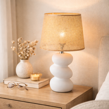 Lampe Céramique "Moorea" 45cm Blanc