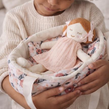 Set Poupée avec Couffin "Lilly" 20cm Rose