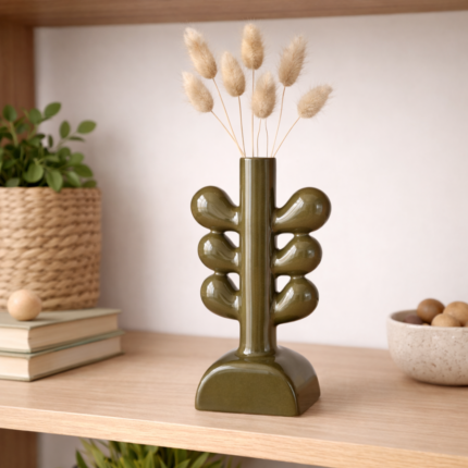 Vase Céramique "Cactus" 25cm Vert