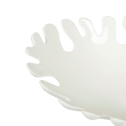 Coupe Ovale Porcelaine "Algue" 30cm Blanche