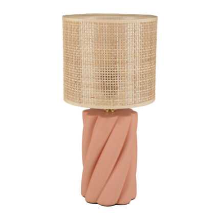 Lampe à Poser "Twist" 45cm Terracotta & Beige doré