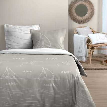 Housse de couette & 2 taies «Dunes» 260x240cm Beige