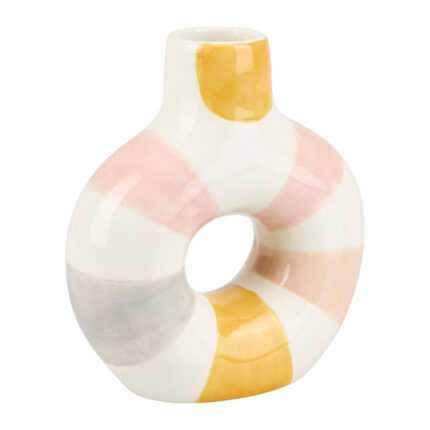 Vase Dolomite "Donut" 15cm Multicolore