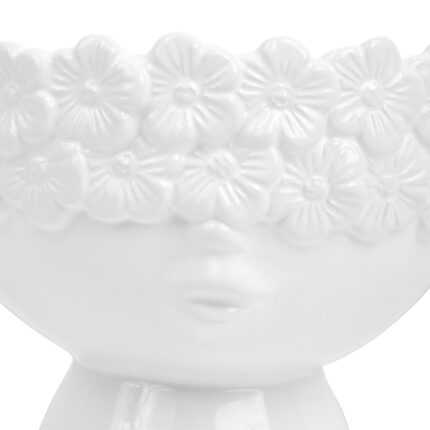 Vase Visage Céramique "Florys" 18cm Blanc