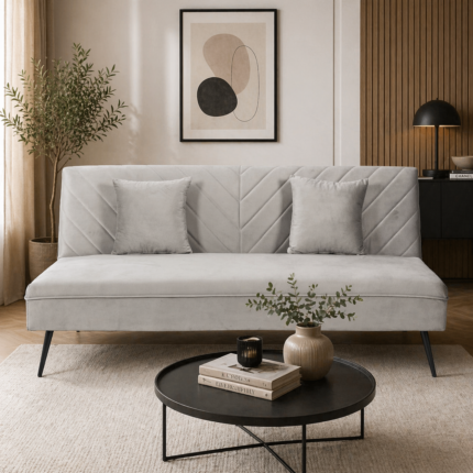 Canapé Convertible "Diane" 170cm Gris Clair