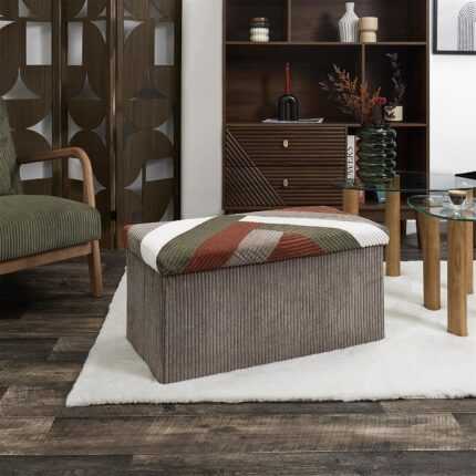 Banc Coffre Côtelé "Scott" 76cm Multicolore
