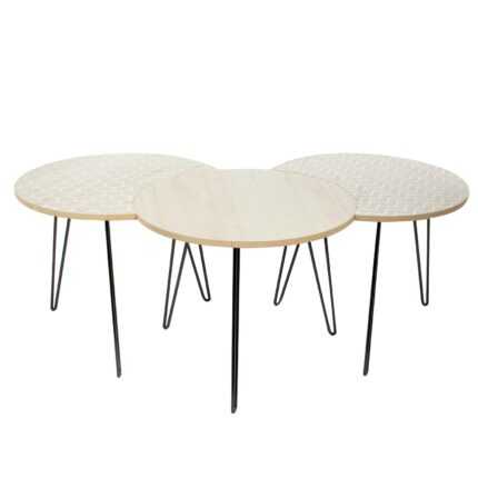 Lot De 3 Tables Gigognes "Luna" 45cm Blanc