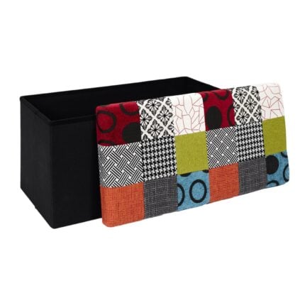 Banc Coffre "Patchwork" 80cm Multicolore