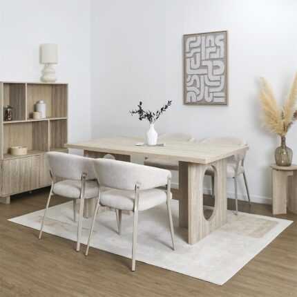 Table à Manger Design "Pietra" 160cm Beige