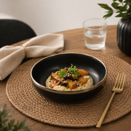 Assiette Creuse "Moscou" 18cm Noir