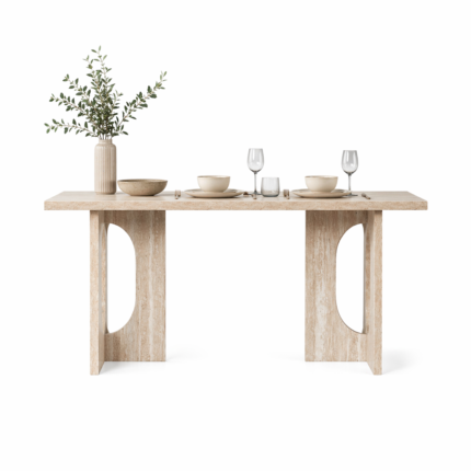 Table à Manger Design "Pietra" 160cm Beige