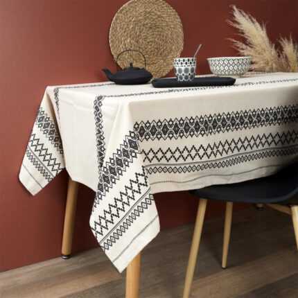 Nappe Imprimée "Ethnique" 140x250cm Beige