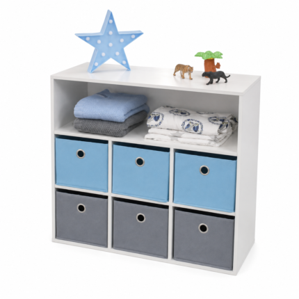 Meuble de Rangement 6 bacs "Happy" 78cm Bleu