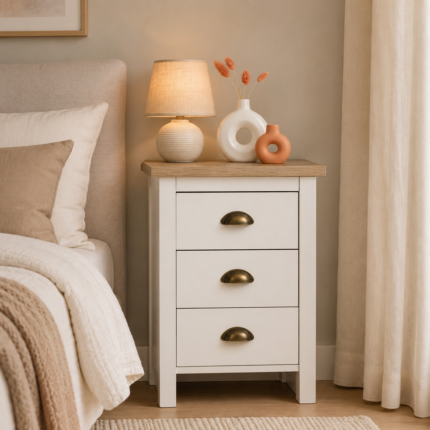 Table de Chevet "Virginia" 60cm Blanc