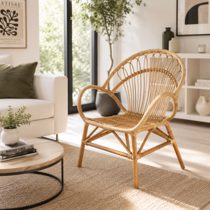 Fauteuil en Rotin "Indie" 80cm Naturel