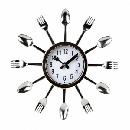 Pendule en Métal "Ustensiles" 30cm Argent