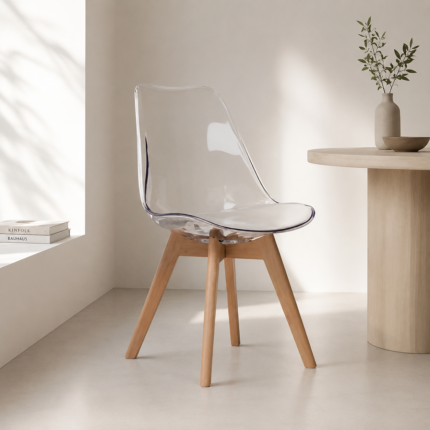 Chaise Translucide Design "Joy" 82cm Blanc