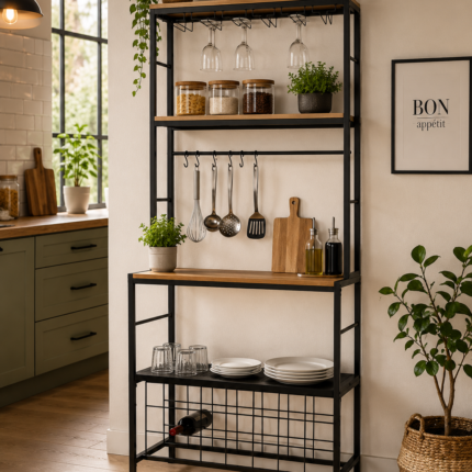 Étagère Bar En Métal "Colorado" 180 Cm Noir