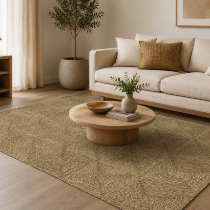 Tapis Tressé Déco "Jonc de mer" 120x180cm Naturel