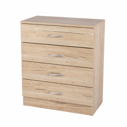 Meuble de Rangement 4 Tiroirs "Pratik" 70cm Chêne Clair