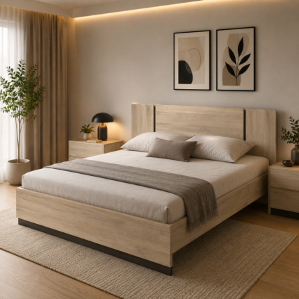 Lit Adulte Design "Watson" 160x200cm Naturel