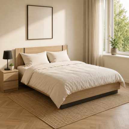 Lit Adulte Design "Watson" 140x190cm Naturel
