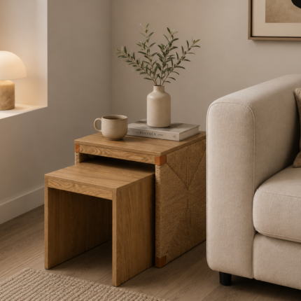 Lot de 2 Tables Gigognes "Bella" 50cm Naturel