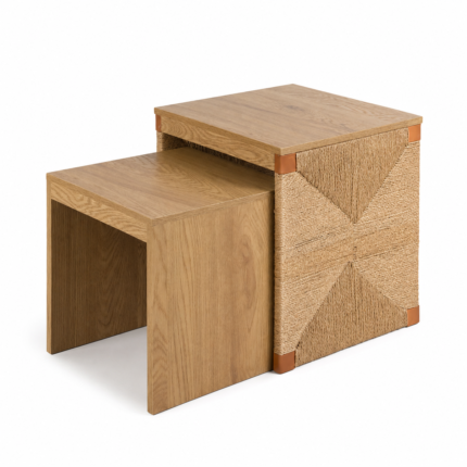 Lot de 2 Tables Gigognes "Bella" 50cm Naturel