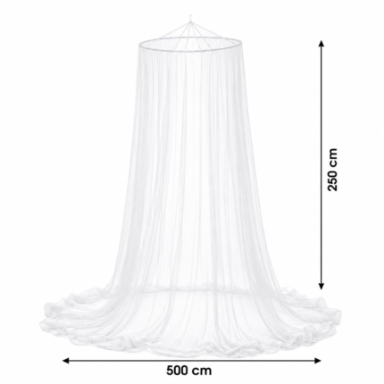 Ciel de Lit avec sac de rangement "Moustiquaire" D. 500cm Blanc