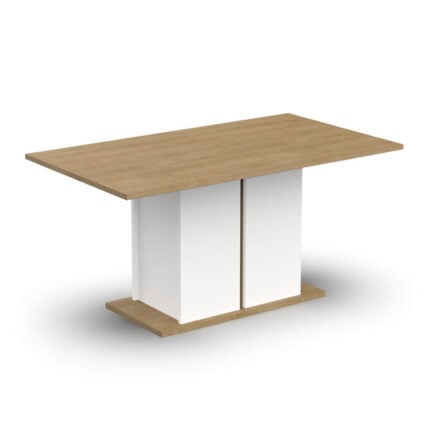 Table à Manger "Sucess" 160cm Blanc & Chêne