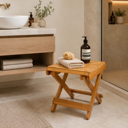 Tabouret pliable "Bambou" 32cm Naturel