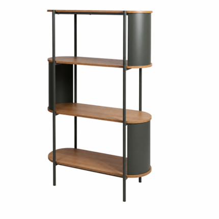 Étagère 4 Niveaux "Gigi" 135cm Naturel & Noir